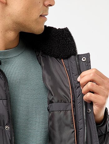 Doudoune déperlante unie avec liens de serrage bas de corps