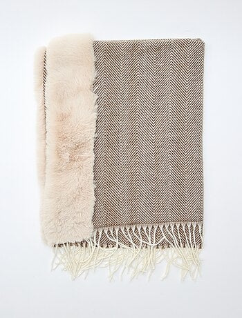 Echarpe en chevrons doublée effet pelucheux