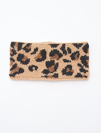 Echarpe en maille leopard