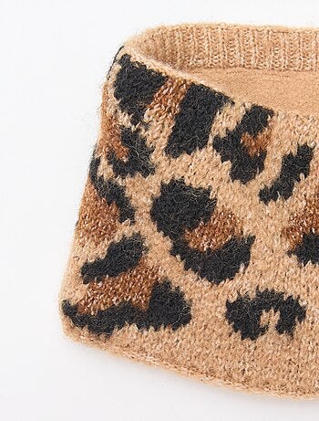 Echarpe en maille leopard