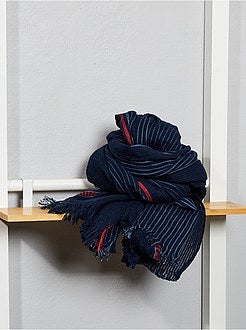 Écharpe rayée en coton tissé - Kiabi