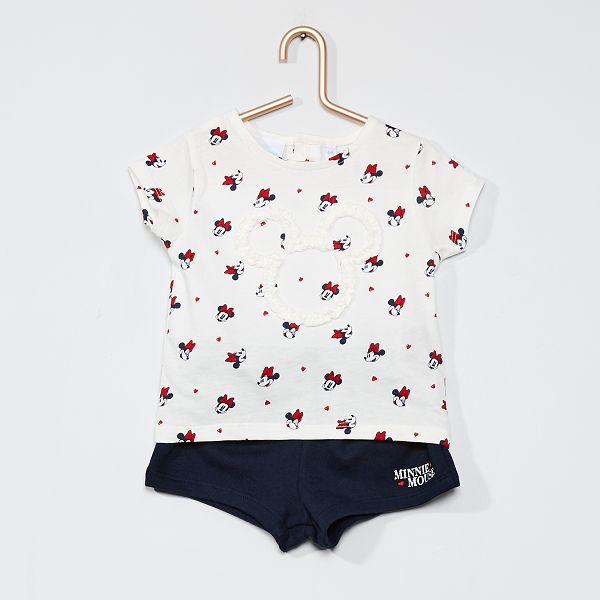 Ensemble 2 Pieces Minnie Mouse De Disney Bebe Fille Blanc Marine Kiabi 3 60