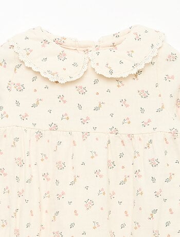 Ensemble barboteuse fleurie + collants