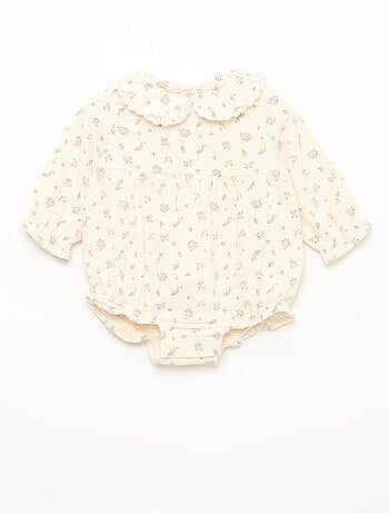 Ensemble barboteuse fleurie + collants