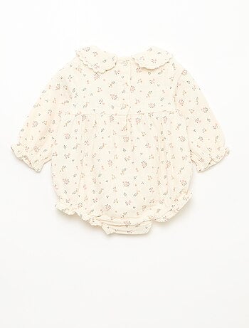 Ensemble barboteuse fleurie + collants