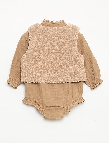 Ensemble barboteuse + gilet + collants