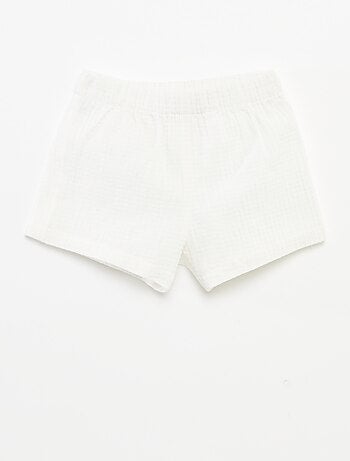 Ensemble blouse brodée + short - 2 pièces