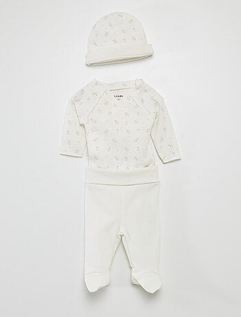 Ensemble body + pantalon avec pieds + bonnet