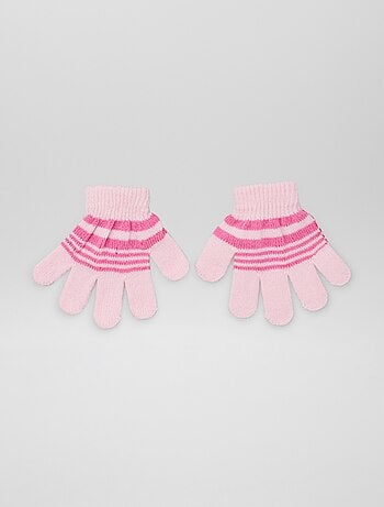 Ensemble bonnet + gants + écharpes - 3 pièces
