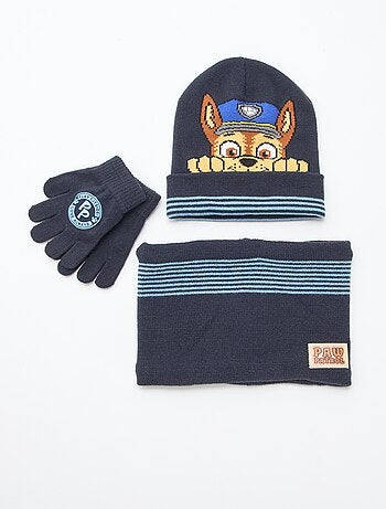 Ensemble bonnet + snood + gants 'Pat Patrouille' - 3 pièces
