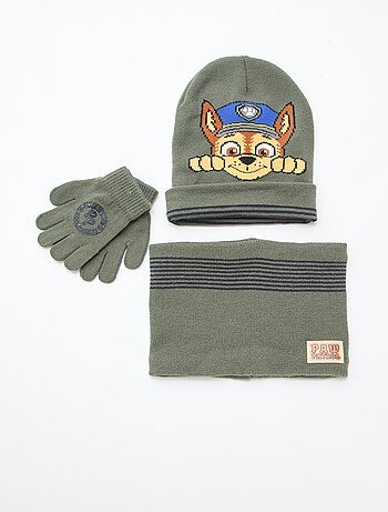 Ensemble bonnet + snood + gants 'Pat Patrouille' - 3 pièces
