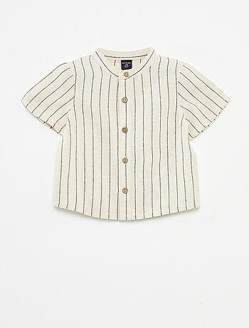 Ensemble chemise à col mao + short - 2 pièces