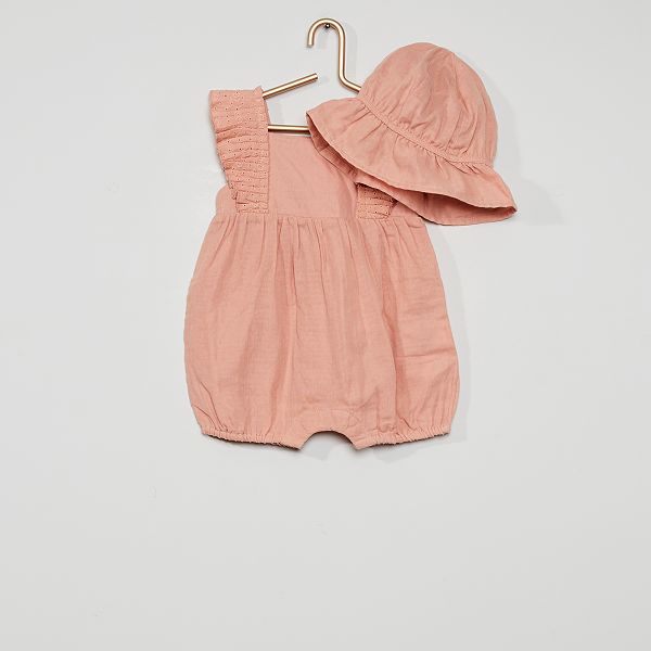 Ensemble Combishort Bob En Lange Bebe Fille Rose Kiabi 7 50