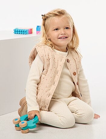 Ensemble côtelé avec veste sans manches - 3 pièces