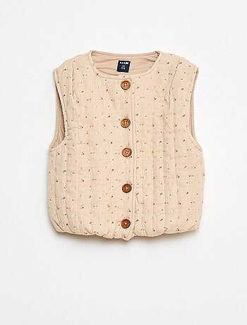 Ensemble côtelé avec veste sans manches - 3 pièces