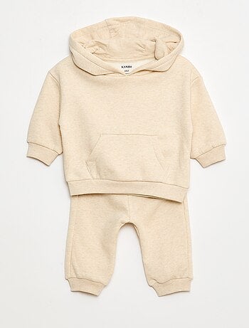 Ensemble de jogging en molleton uni sweat + pantalon - 2 pièces