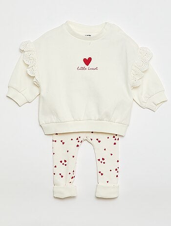 Ensemble de jogging sweat volanté + pantalon - 2 pièces