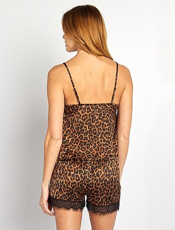 Ensemble de nuit débardeur + short en satin - 2 pièces