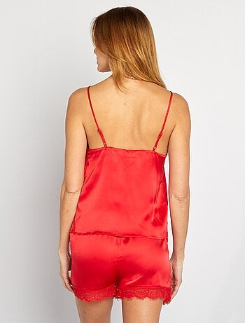 Ensemble de nuit débardeur + short en satin - 2 pièces