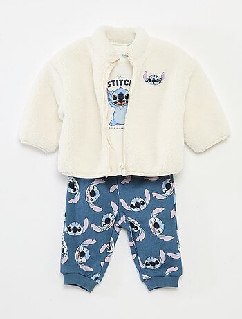 Ensemble de pyjama 'Disney' 'Stitch' veste + T-shirt + jogging