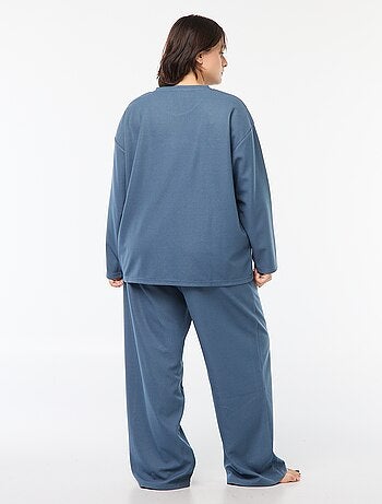 Ensemble de pyjama en maille gaufrée - 2 pièces