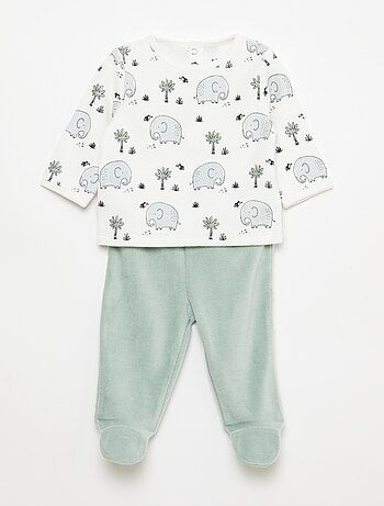 Ensemble de pyjama en polaire avec pieds - 2 pieds
