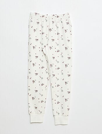 Ensemble de pyjama long en molleton + gilet sans manches effet moutonné - 3 pièces