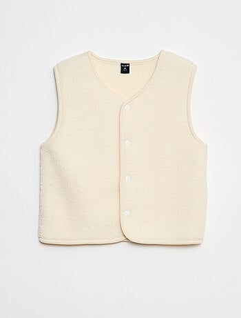 Ensemble de pyjama long en molleton + gilet sans manches effet moutonné - 3 pièces