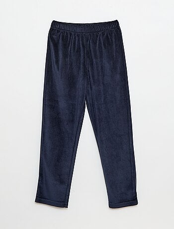 Ensemble de pyjama long en velours t-shirt + pantalon - 2 pièces