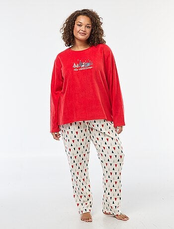 Ensemble de pyjama long Noël en polaire - 2 pièces