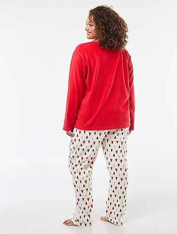 Ensemble de pyjama long Noël en polaire - 2 pièces