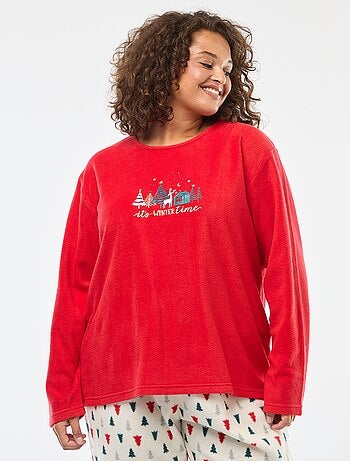 Ensemble de pyjama long Noël en polaire - 2 pièces