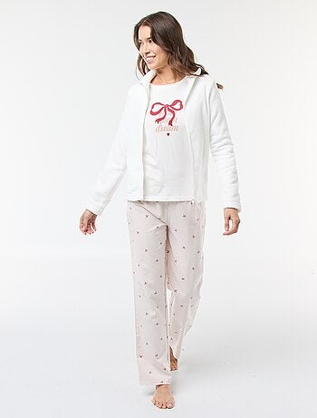 Ensemble de pyjama long + sweat zippé en polaire - 3 pièces