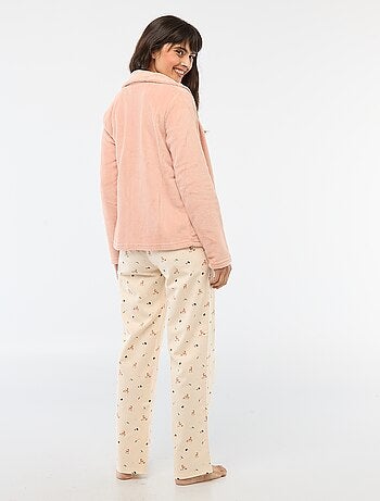 Ensemble de pyjama long + sweat zippé en polaire - 3 pièces