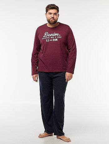 Ensemble de pyjama long t-shirt + pantalon - 2 pièces