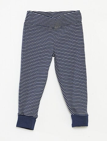 Ensemble de pyjama long t-shirt + pantalon à rayures - 2 pièces