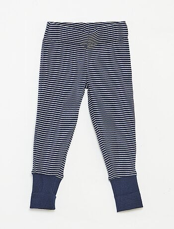 Ensemble de pyjama long t-shirt + pantalon à rayures - 2 pièces