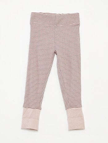 Ensemble de pyjama long t-shirt + pantalon à rayures - 2 pièces