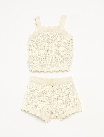 Ensemble débardeur + short en crochet - 2 pièces