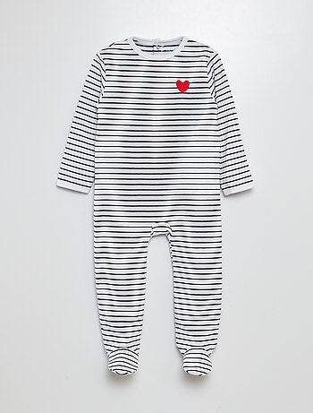 Ensemble dors-bien + body + bavoir - Saint-Valentin