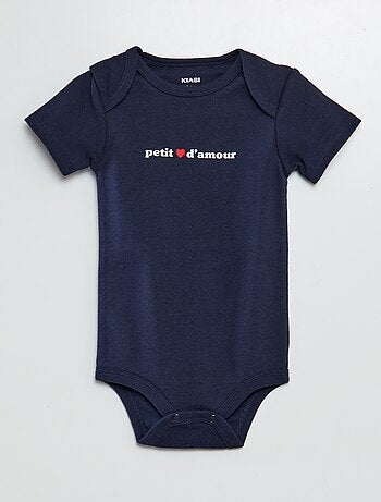 Ensemble dors-bien + body + bavoir - Saint-Valentin