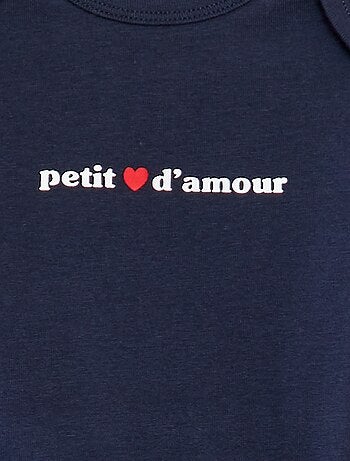 Ensemble dors-bien + body + bavoir - Saint-Valentin