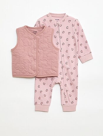 Ensemble dors-bien + gilet matelassé