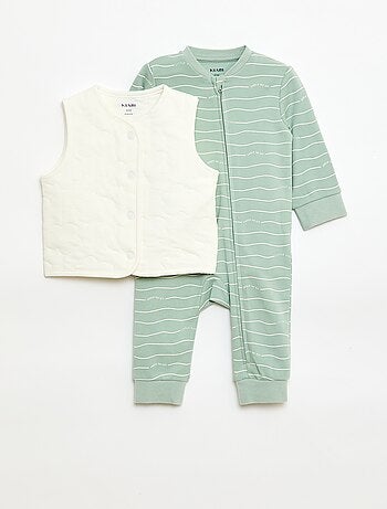 Ensemble dors-bien + gilet matelassé
