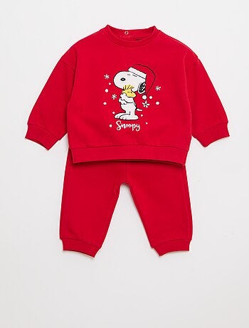 Ensemble en molleton sweat + pantalon 'Snoopy' - 2 pièces