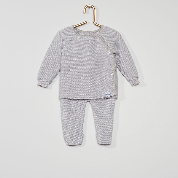 Ensemble En Tricot La Manufacture De Layette Bebe Garcon Gris Kiabi 00