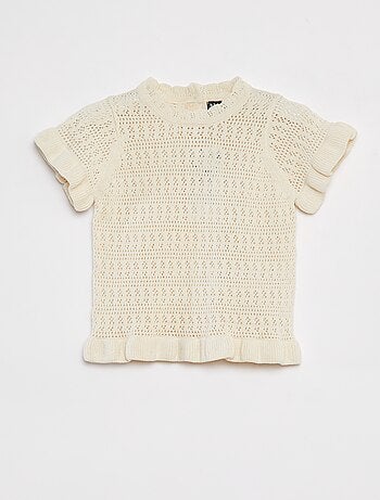 Ensemble en tricot t-shirt + short + bandeau - 3 pièces