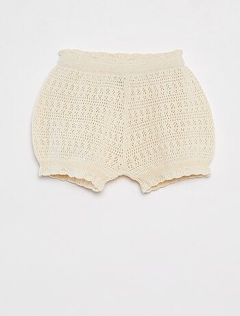 Ensemble en tricot t-shirt + short + bandeau - 3 pièces
