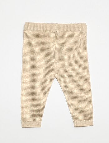 Ensemble gilet cache cœur + legging en maille - 2 pièces