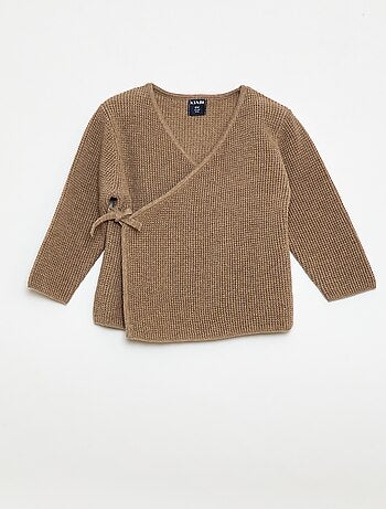 Ensemble gilet cache cœur + legging en maille - 2 pièces